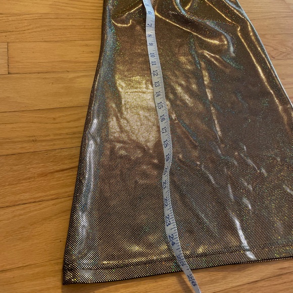 American Apparel Gold Shimmer Pencil Skirt - Picture 4 of 9